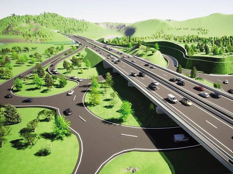 A rendering of a section of the Gia Nghia - Chon Thanh Expressway.