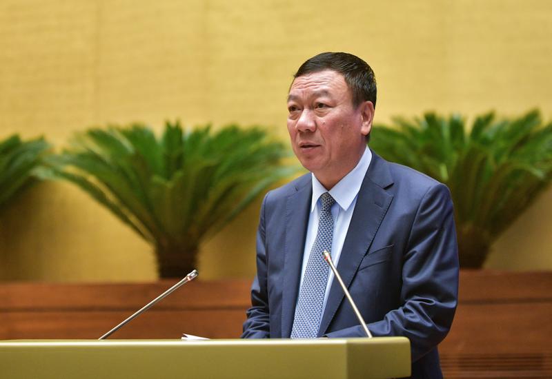 Tổng Thanh tra Chính phủ Đoàn Hồng Phong báo cáo trước Quốc hội ngày 21/11 về công tác phòng, chống tham nhũng năm 2023. (Ảnh:quochoi.vn)