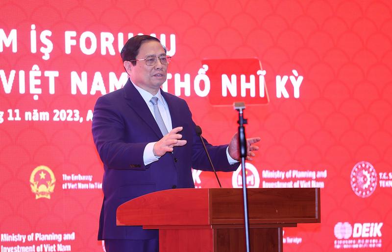 Thủ tướng Phạm Minh Chính giới thiệu về tiềm năng kinh doanh và đầu tư tại Việt Nam với các doanh nghiệp Thổ Nhĩ Kỳ.