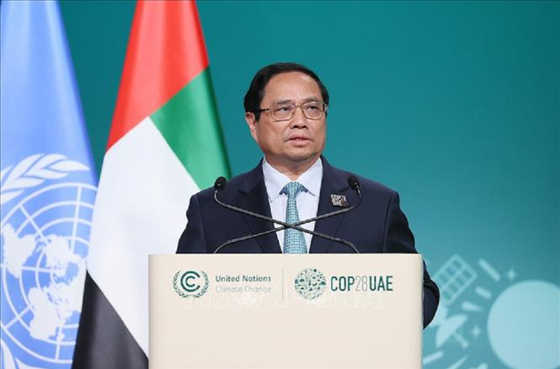 Thủ tướng Chính phủ Phạm Minh Chính: “Đã nói là làm, đã cam kết phải thực hiện” là chìa khoá để củng cố lòng tin giữa các quốc gia và khai thông bế tắc trong đàm phán về biến đổi khí hậu". Ảnh: VGP.