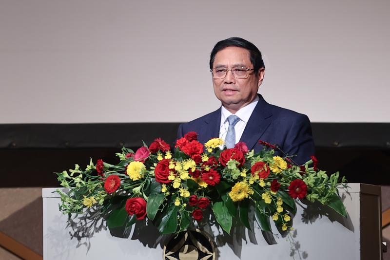 Thủ tướng Phạm Minh Chính: "Trải qua 50 năm vun đắp và xây dựng, quan hệ hữu nghị và hợp tác Việt Nam - Nhật Bản, tin cậy chính trị giữa hai nước ở mức rất cao". Ảnh: VGP.
