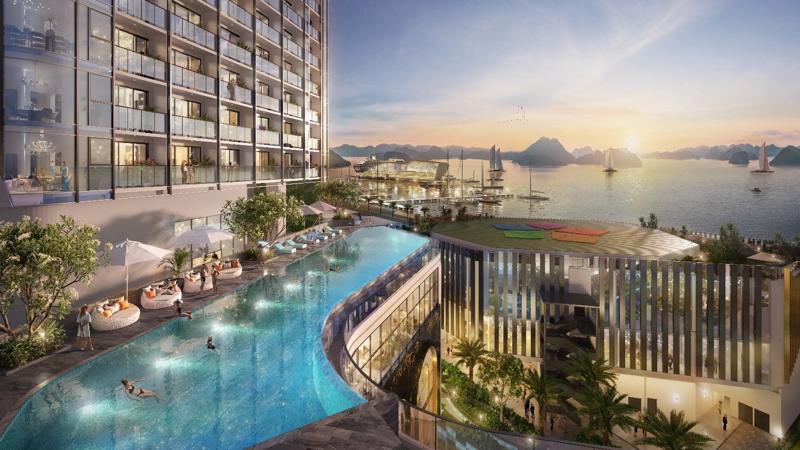 Căn hộ resort sở hữu tầm nhìn đắt giá trực diện vịnh Bái Tử Long.
