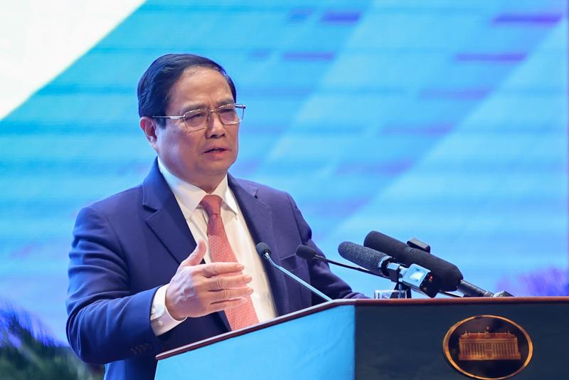 Thủ tướng Phạm Minh Chính biểu dương và đánh giá cao các nỗ lực và thành công của ngành ngoại giao - Ảnh: VGP.