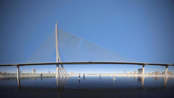 Cầu Cần Giờ có tổng mức đầu tư hơn 10.000 tỷ đồng sẽ khởi công vào năm 2025 là một trong 59 dự án giao thông chiến lược và trọng điểm của TP.HCM. Ảnh: Sở Quy hoạch - Kiến trúc TP.HCM.