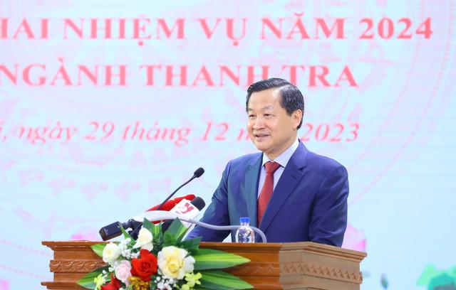 Phó Thủ tướng Lê Minh Khái: Toàn ngành thanh tra đã đạt nhiều kết quả tích cực, hoàn thành tốt các nhiệm vụ chính trị được Đảng, Quốc hội, Chính phủ, Thủ tướng Chính phủ và Thủ trưởng cơ quan hành chính các cấp giao. Ảnh VGP/Trần Mạnh