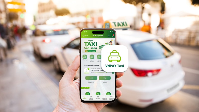 App ngân hàng số VCB Digibank đã tích hợp tính năng VNPAY Taxi.