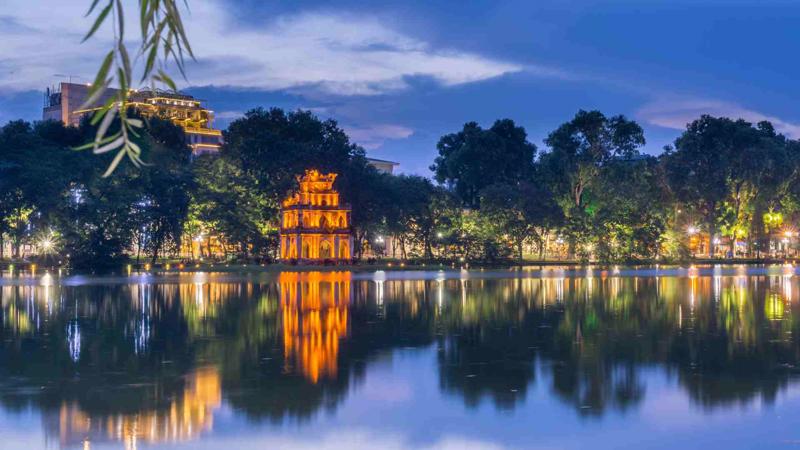 Hoan Kiem Lake, one of the must-see attractions in Hanoi.