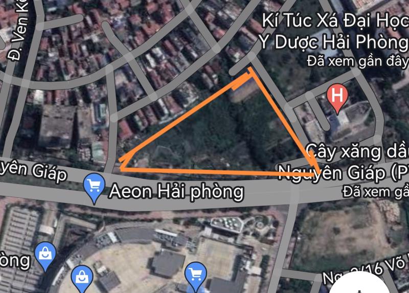 Khu đất đấu giá để thực hiện dự án chung cư cao 37 tầng trên đường Võ Nguyên Giáp (Hải Phòng).