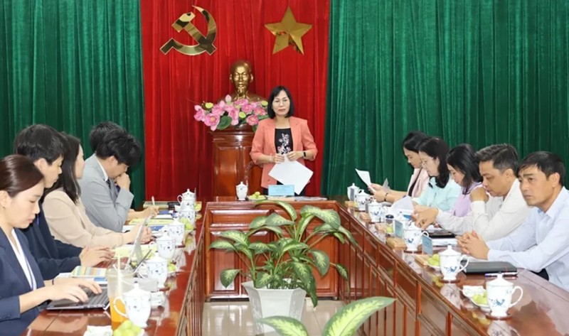 Deputy Chairwoman of the Dong Nai Provincial People’s Committee Nguyen Thi Hoang and representatives from the Sojitz Corporation. (Source: News Portal of Dong Nai Province)
