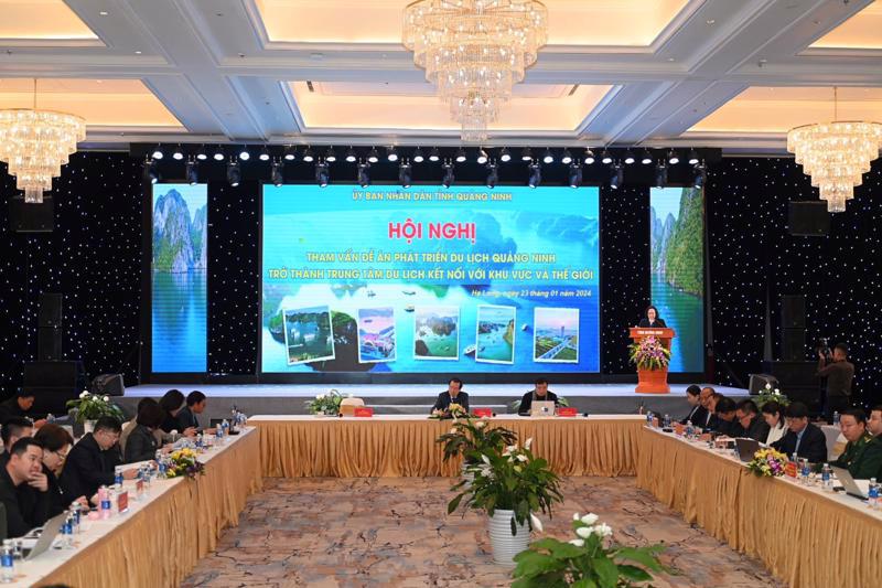 Delegates at the consultation conference on the project proposal for the Development of Quang Ninh Tourism on January 23.