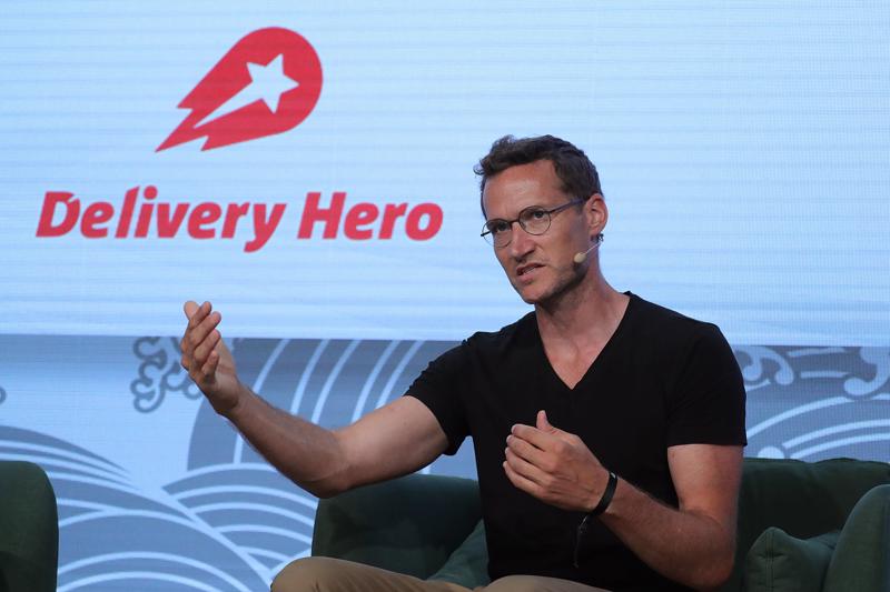 Giám đốc Điều hành Delivery Hero Niklas Östberg phát biểu tại Hội nghị Công nghệ Noah tổ chức tại Berlin (Đức) vào ngày 13/6/2019.
