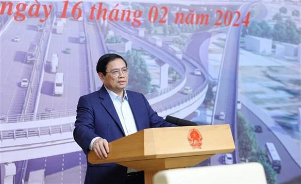 Prime Minister Pham Minh Chinh speaking at the February 16 meeting. (Photo VNA) 