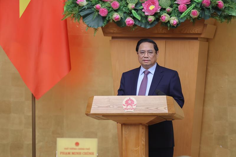Thủ tướng Phạm Minh Chính phát biểu tại cuộc họp - Ảnh: VGP