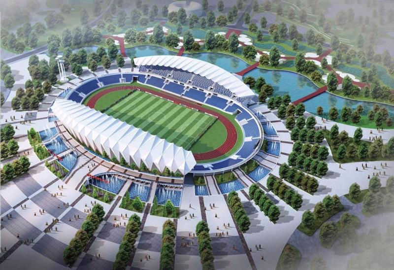 A rendering of Thai Nguyen Stadium. 