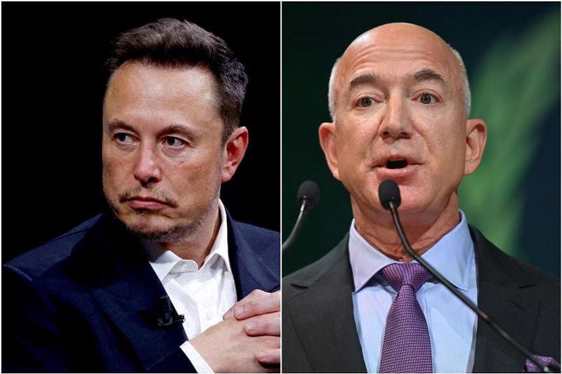 Elon Musk (trái) và Jeff Bezos - Ảnh: Reuters.