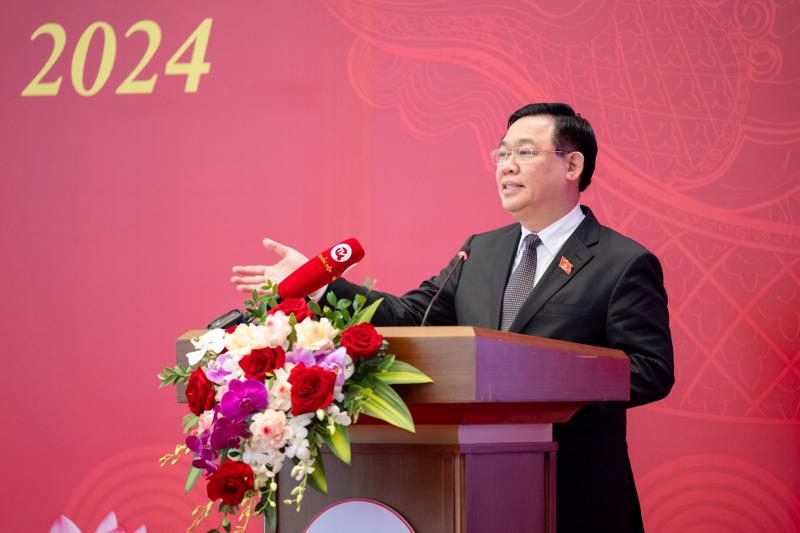 Chủ tịch Quốc hội Vương Đình Huệ phát biểu bế mạc Hội nghị.