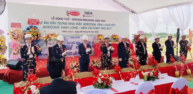 The breaking-ground ceremony for Acecook’s 12th factory in Vietnam, in Vinh Lonh province. Source: Vinh Long News Portral