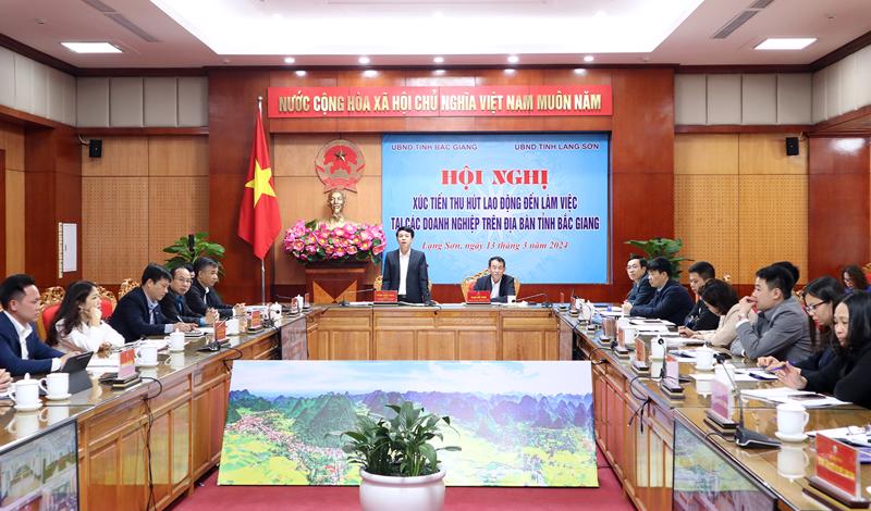 Hội nghị xúc tiến thu hút lao động giữa Bắc Giang và Lạng Sơn 
