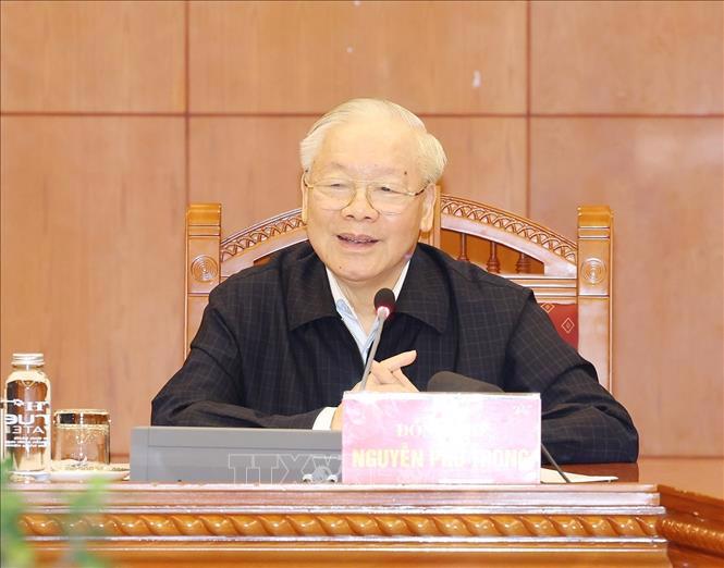 Tổng Bí thư Nguyễn Phú Trọng tại phiên họp - Ảnh: TTXVN