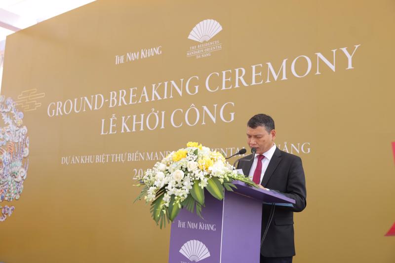 Ông Hồ Kỳ Minh Phó Chủ Tịch Thường Trực UBND Thành phố Đà Nẵng phát biểu tại lễ khởi công dự án. 