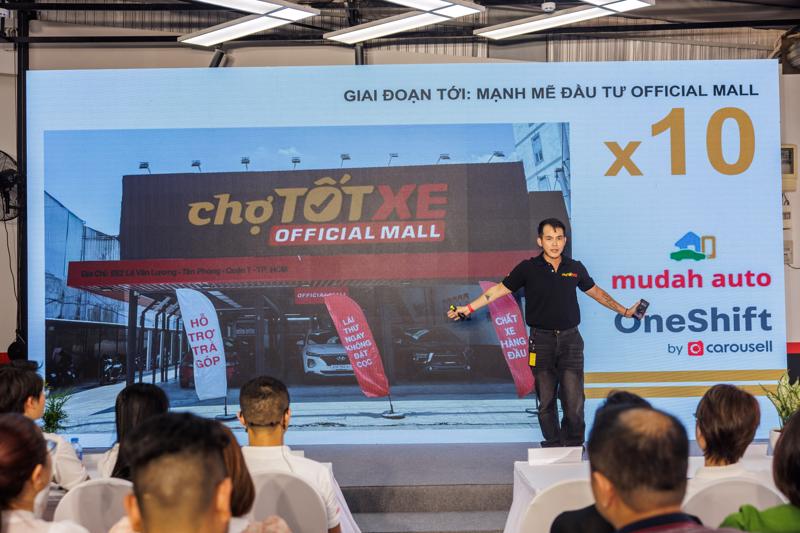 Giám đốc Chợ Tốt Xe Triệu Khắc Thiệp giới thiệu mô hình Official Mall, chiều 20/3.