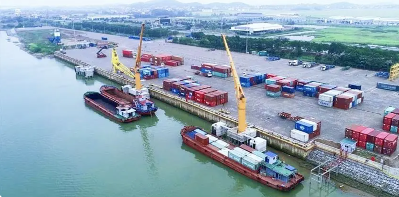 A view of Tan Cang Que Vo Dry Port located in the northern province of Bac Ninh.
