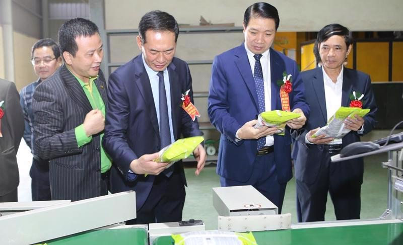 Lãnh đạo tỉnh Thanh Hóa tham quan dây chuyền sản xuất của Công ty TNHH Hạt giống HANA trong buổi lễ ra quân đầu năm 2024