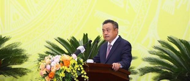 Tran Sy Thanh, Chairman of the Hanoi People's Committee, underscored the city's recognition of the business community as a key economic driver. (Photo source: vietnamplus.vn)