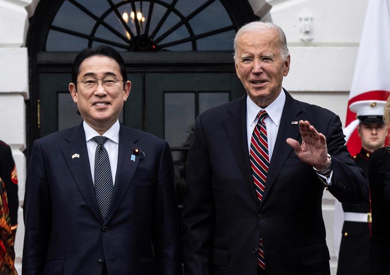 Tổng thống Joe Biden và Thủ tướng Fumio Kishida tại Nhà Trắng ngày 9/4. Ảnh: AFP