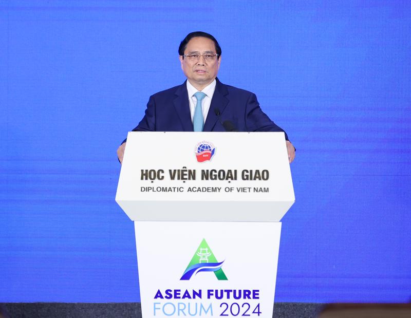 Thủ tướng Phạm Minh Chính phát biểu tại phiên khai mạc Diễn đàn Tương lai ASEAN - Ảnh: VGP