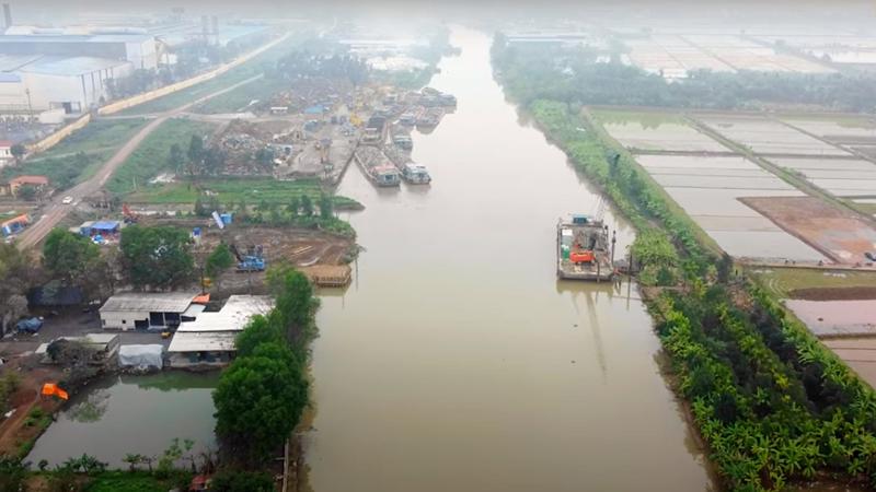 Khu vực triển khai dự án đầu tư xây dựng cầu vượt sông Hoá giáp ranh giữa Hải Phòng và Thái Bình