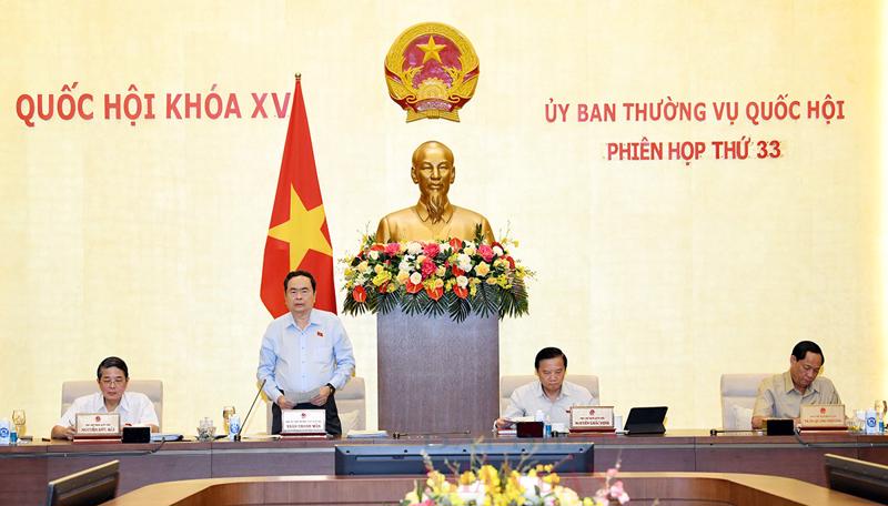 Phó Chủ tịch Thường trực Quốc hội Trần Thanh Mẫn khai mạc phiên họp thứ 33 của Ủy ban Thường vụ Quốc hội.