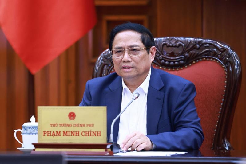 Thủ tướng Phạm Minh Chính chủ trì cuộc họp về chính sách tiền tệ, chính sách tài khóa - Ảnh: VGP