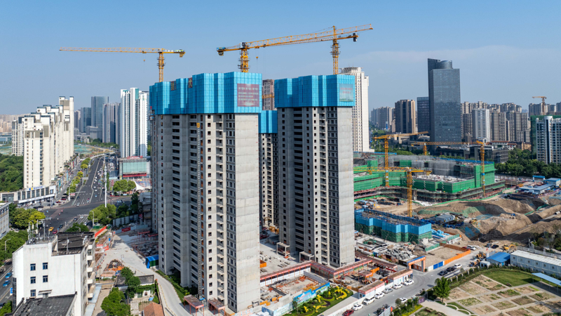 Một công trường xây dựng ở thành phố Wanxiang, thành phố Hoài An, tỉnh Giang Tô, miền Đông Trung Quốc - Ảnh: Getty Images