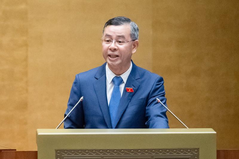 Ông Ngô Văn Tuấn, Tổng Kiểm toán Nhà nước báo cáo trước Quốc hội chiều 30/5.