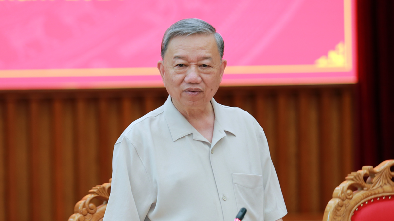 Chủ tịch nước Tô Lâm phát biểu tại cuộc làm việc - Ảnh: VGP