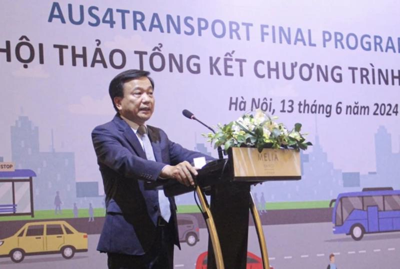 Thứ trưởng Bộ Giao thông Vận tải Nguyễn Danh Huy tai Hội thảo tổng kết Chương trình Aus4Transport (A4T). Nguồn: VGP