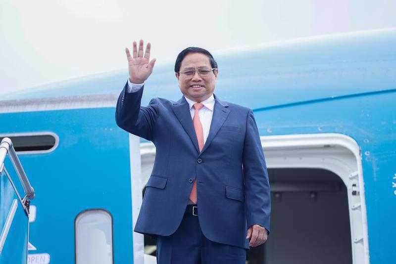 Prime Minister Pham Minh Chinh leaving Hanoi for WEF annual meeting in China on June 24 morning. Photo: VGP