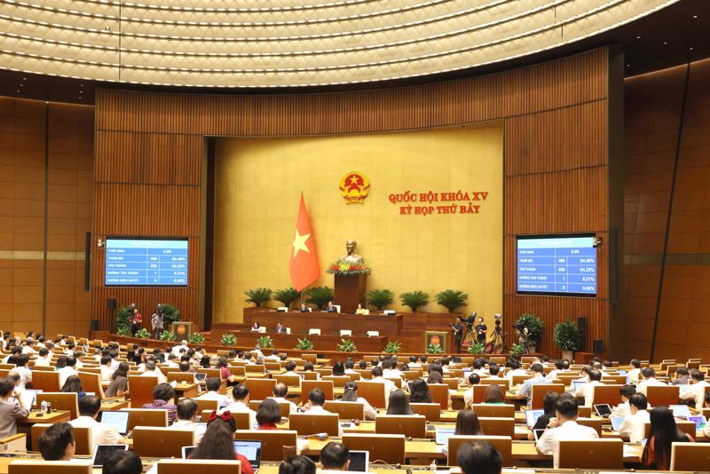 Quốc hội biểu quyết thông qua Nghị quyết về phê chuẩn quyết toán ngân sách nhà nước năm 2022.