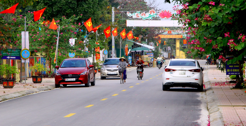 Một góc xã Hưng Tân, huyện Hưng Nguyên (Nghệ An) địa phương đạt chuẩn nông thôn mới kiểu mẫu. Ảnh: Quang An