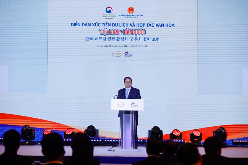 Thủ tướng nhìn nhận quan hệ hợp tác văn hóa Việt Nam-Hàn Quốc không ngừng được vun đắp, phát triển mạnh mẽ trong thời gian qua - Ảnh: VGP