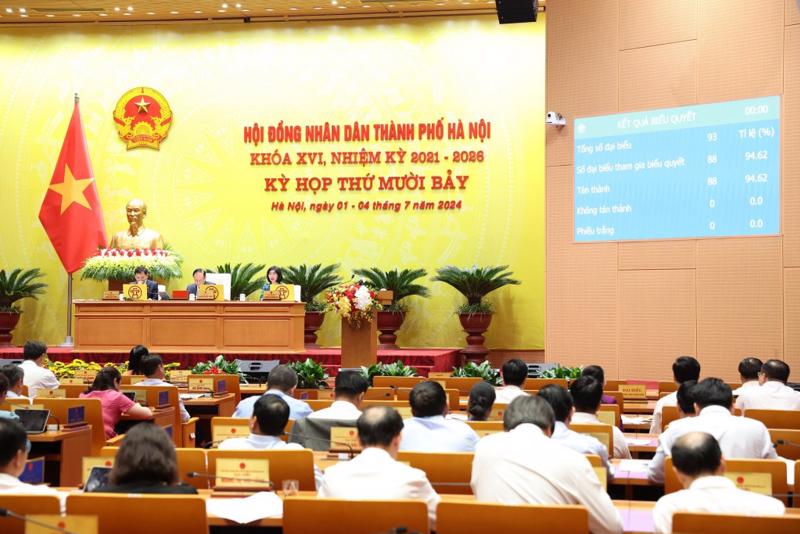  Kỳ họp thứ 17, HĐND thành phố Hà Nội thông qua Nghị quyết về việc đặt tên và điều chỉnh độ dài một số đường, phố, công trình công cộng trên địa bàn thành phố Hà Nội năm 2024.