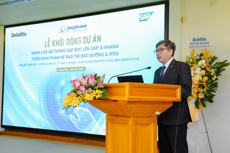 Mr. Nguyen An Duy, CFO of Imexpharm, addresses the project’s launch ceremony.