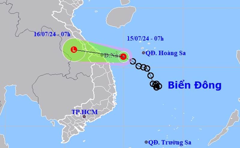 Dự báo hướng đi của áp thấp nhiệt đới.