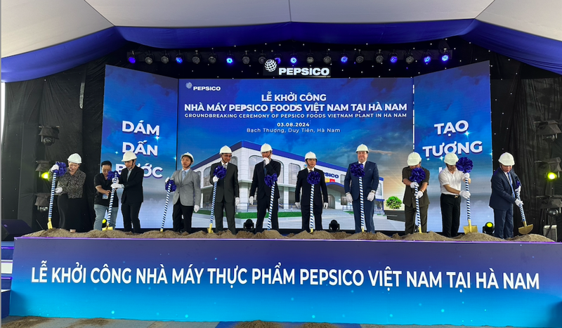 Lễ khởi công nhà máy PepsiCo Foods tại Hà Nam sáng 3/8 - Ảnh: Nam Anh.