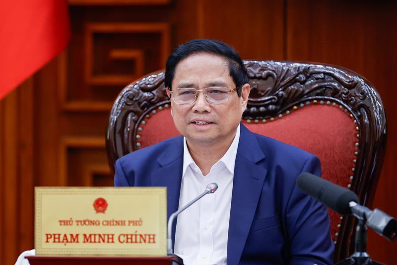 Thủ tướng Chính phủ Phạm Minh Chính phát biểu tại Phiên họp thứ nhất của Ban Chỉ đạo tổng kết 20 năm thực hiện mô hình tổ chức bộ máy của Chính phủ - Ảnh: VGP