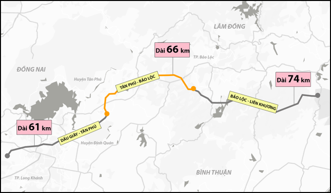 This is the first part of the Dau Giay - Lien Khuong Expressway linking the central highlands’ Lam Dong province with Ho Chi Minh City and other southern provinces.