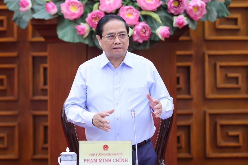 Prime Minister Pham Minh Chinh chairing the meeting. Photo: VGP