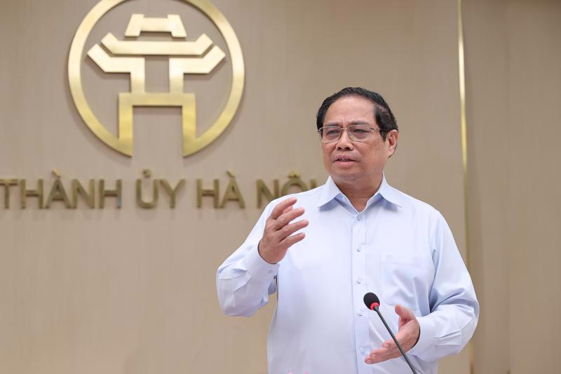 Prime Minister Pham Minh Chinh addressing the meeting.(Photo: VGP)