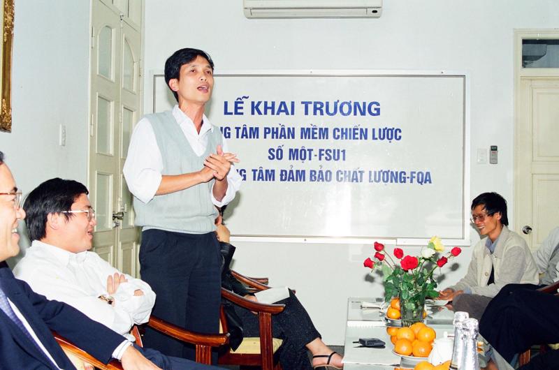 Nguyên Chủ tịch kiêm CEO FPT Software, Nguyễn Thành Nam trong lễ khai trương Trung tâm phần mềm chiến lược FSU1 - tiền thân của FPT Software sau này.